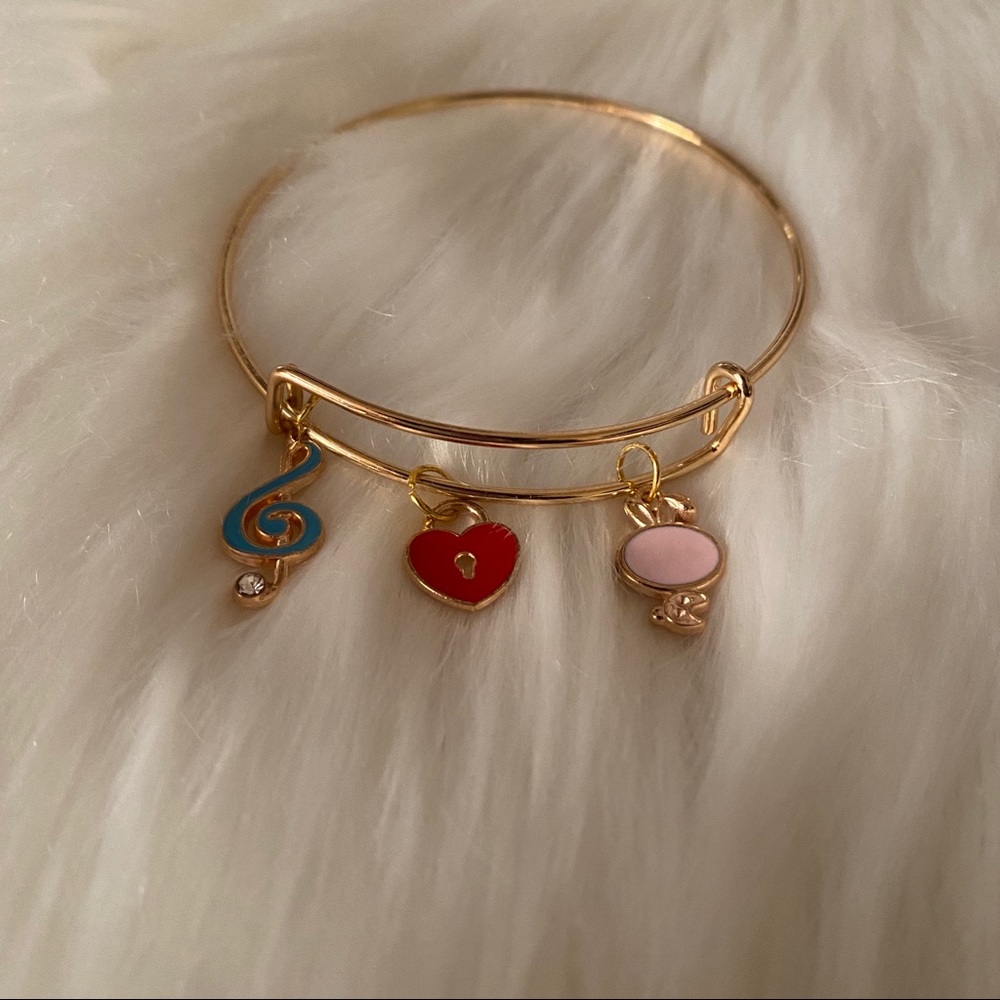 Gold Charm Bangle